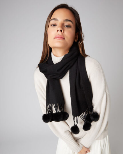 Cashmere Ball Fur Scarf